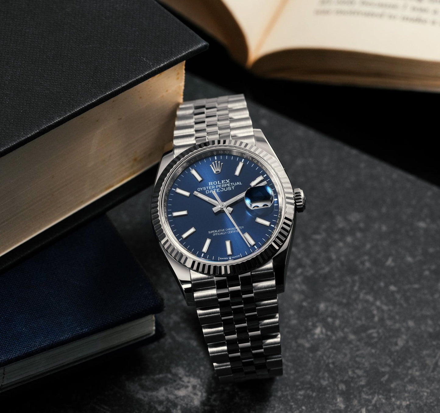 Datejust 126234 36mm Oys SS/SS Blue Textured/Stk ARF DD3235