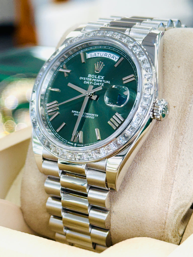 DayDate 228239 40mm SS/SS Green/Rmn RGF VR3255 (Weighted Approx.210g )