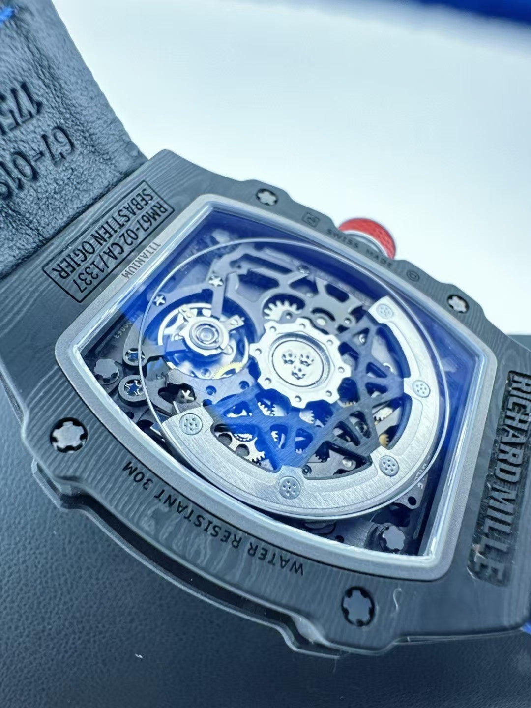 RM67-02 Black NTPT Skeleton Dial on Blue Elastic Strap UMI V2 CRMA7