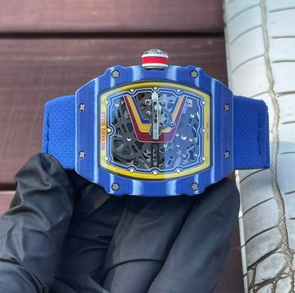 RM67-02 Red Blue Skeleton Dial on Blue Elastic Strap UMI V2 CRMA7