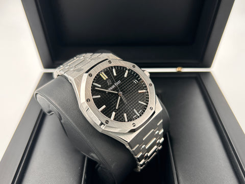 Royal Oak 41mm 15500 SS/SS Black/Stk OCTA SA4302 (Free Sprung)