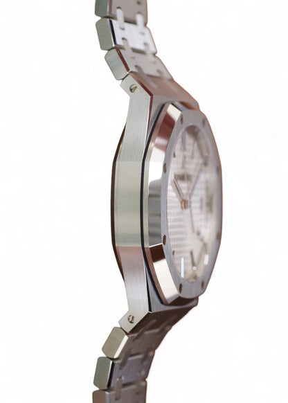 Royal Oak 41mm 15500 SS/SS White/Stk OCTA SA4302 (Free Sprung)