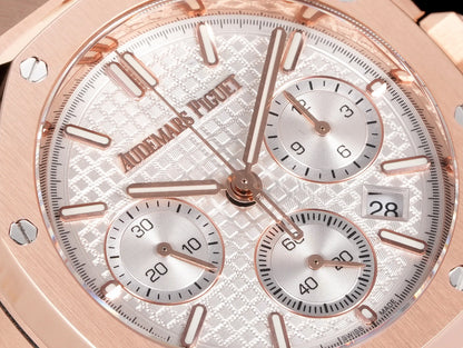 Royal Oak Chrono 26240OR “50th Anniversary” 41mm RG/RG White Dial DDF DD4401 (Gain Weight)