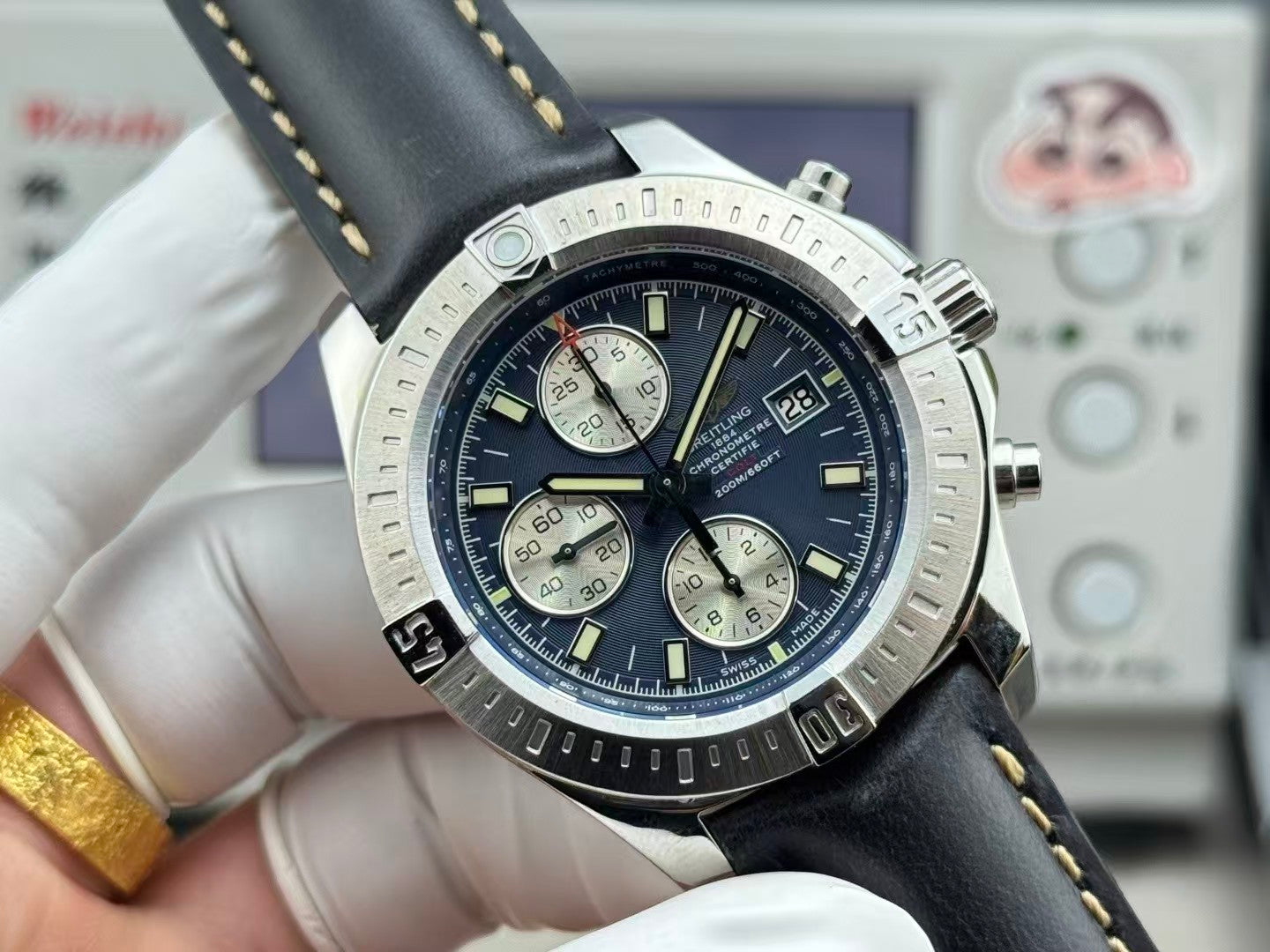 Breitling - Colt 44mm Chronograph Automatic SS/RU Blue/Stk A7750