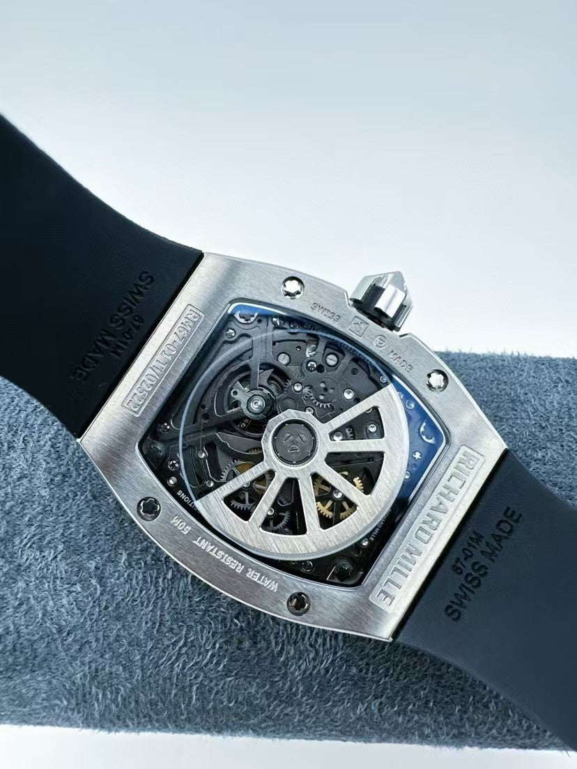 RM67-01 39mm TiRU Skeleton Dial on Black Rubber strap AVF CRMA6