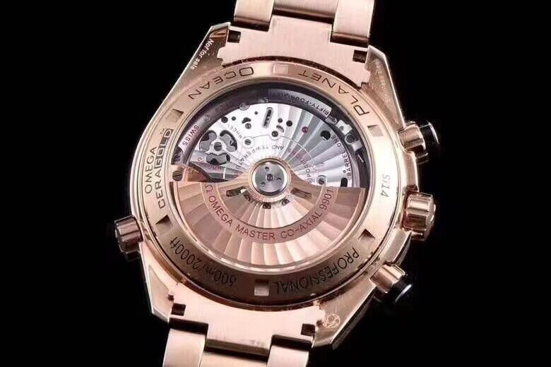 Omega - Planet Ocean 600m V3 45.5mm RG/RG Black OMF Asia7750 Mod 9901