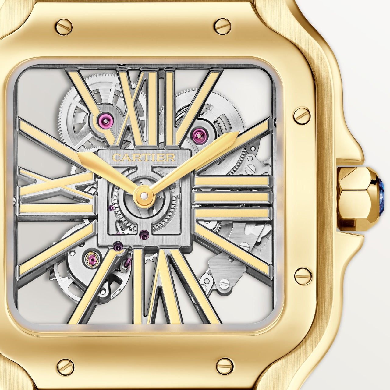 Santos De Cartier 40mm YG/YG Gold Skeleton Dial RICHF V2 9611MC Surer Clone