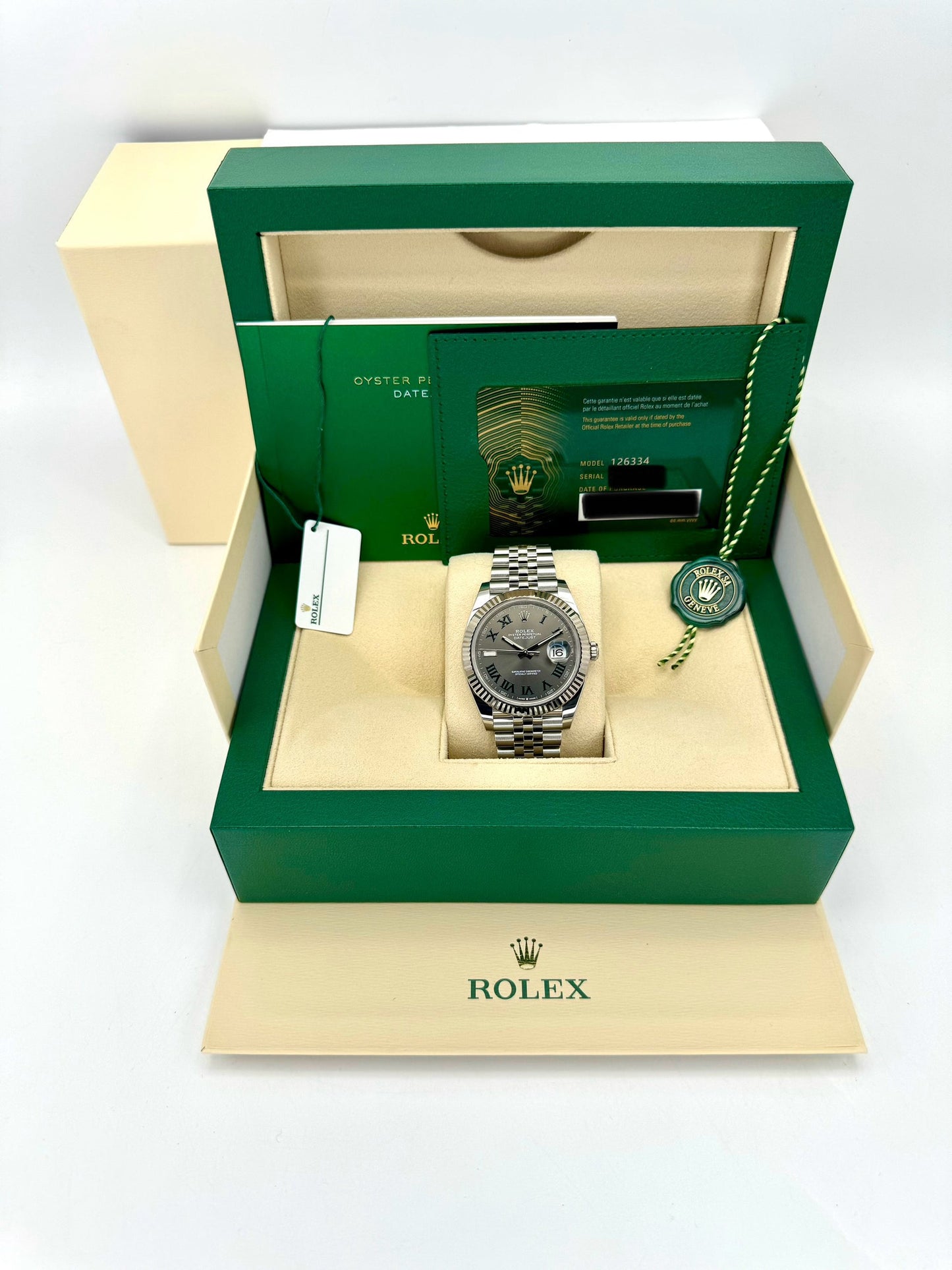 Datejust 126334 41mm Wimbledon Jub SS/SS Grey/Rmn VSF V2 DD3235v2