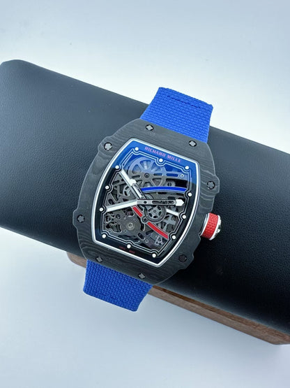 RM67-02 Black NTPT Skeleton Dial on Blue Elastic Strap UMI V2 CRMA7