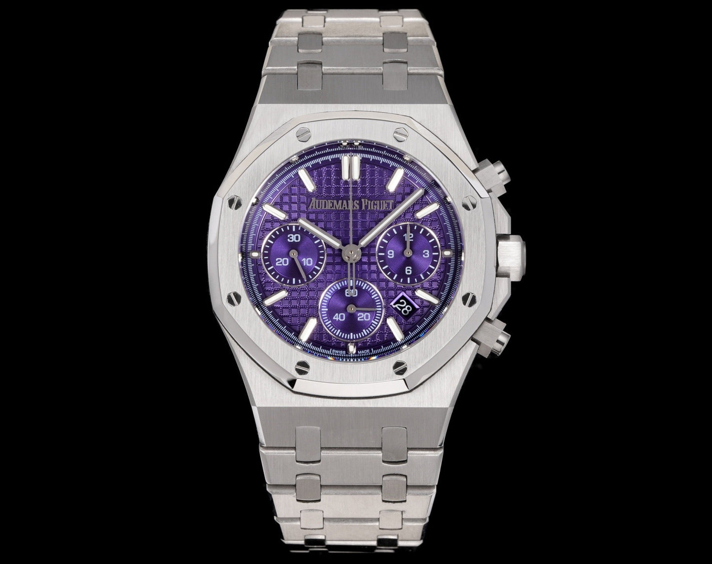 Royal Oak Chrono 26240ST 41mm SS/SS Purple Dial OCTA SH4401 (Free Sprung)