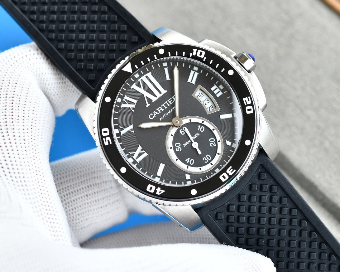 Cartier - Calibre de Cartier SS/RU Black JJF 1:1 Asia 23J Mod