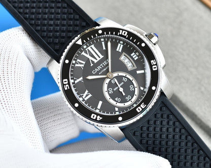 Cartier - Calibre de Cartier SS/RU Black JJF 1:1 Asia 23J Mod