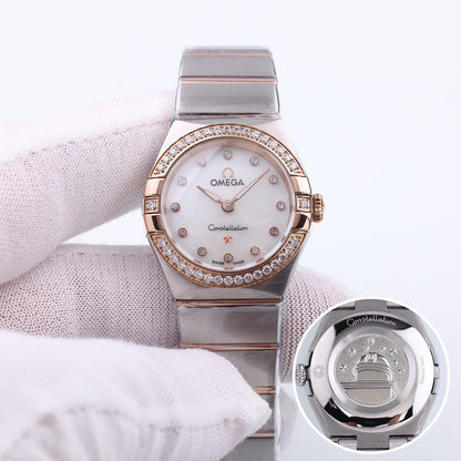 Constellation 28mm Dia SS/RG MOP/Dia 8848F Swiss Qtz