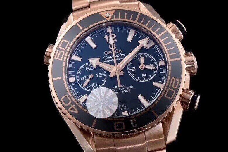 Omega - Planet Ocean 600m V3 45.5mm RG/RG Black OMF Asia7750 Mod 9901