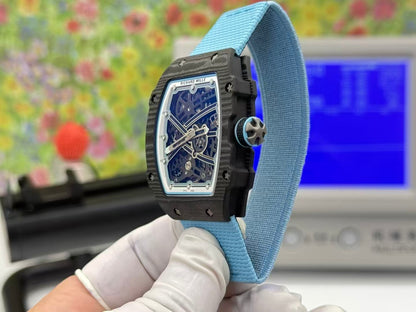 RM67-02 Black NTPT Skeleton Dial on Blue Elastic Strap UMI V2 CRMA7