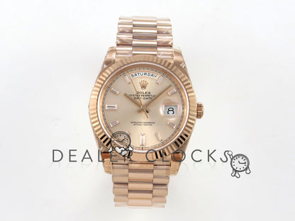 DayDate 228235 40mm RG/RG Champagne/Stk VSF V2 DD3255 (Gian Weighted Approx.182g)