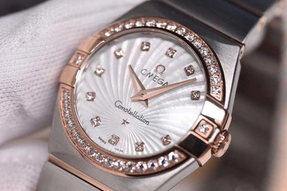 Constellation 28mm Dia SS/RG MOP/Dia 8848F Swiss Qtz