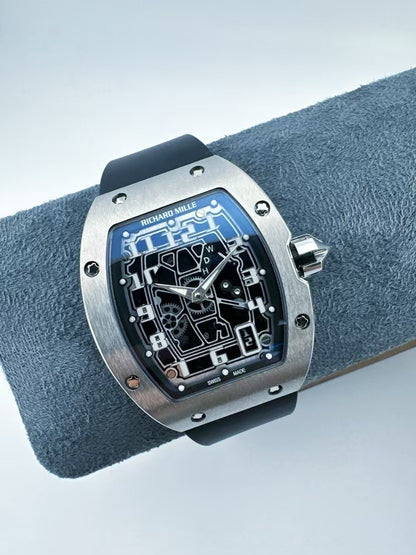 RM67-01 39mm TiRU Skeleton Dial on Black Rubber strap AVF CRMA6