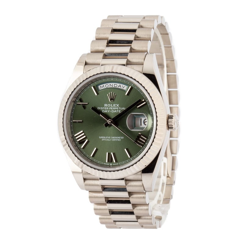 DayDate 228239 40mm SS/SS Green/Rmn RGF VR3255 (Weighted Approx.210g )