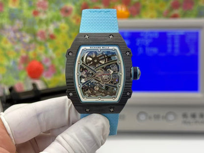 RM67-02 Black NTPT Skeleton Dial on Blue Elastic Strap UMI V2 CRMA7
