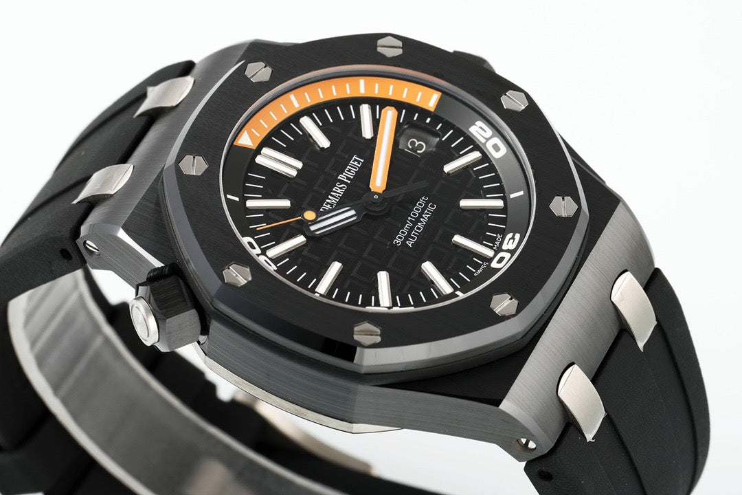 Royal Oak 15707CE Black Ceramic/RU Black Dial JF SA3120
