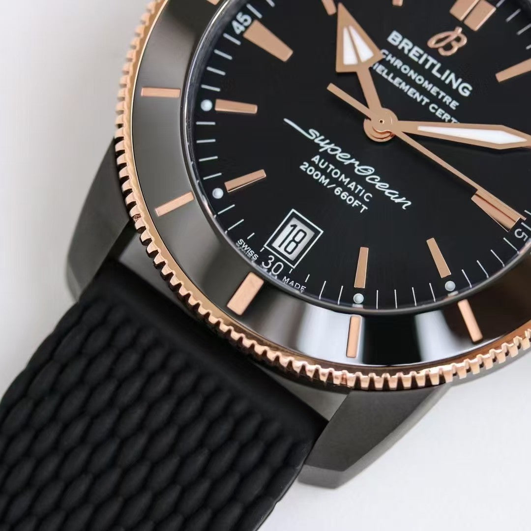 Superocean Heritage B20 42mm RG/RU Black Dial BLF A2824