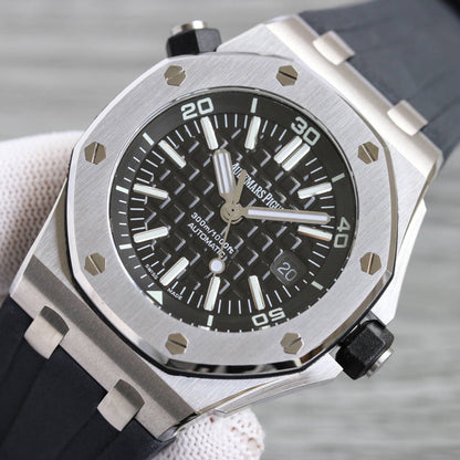 Royal Oak Offshore Diver 15703 42mm SS/RU Black/Stk APSF SA3120 Super Clone