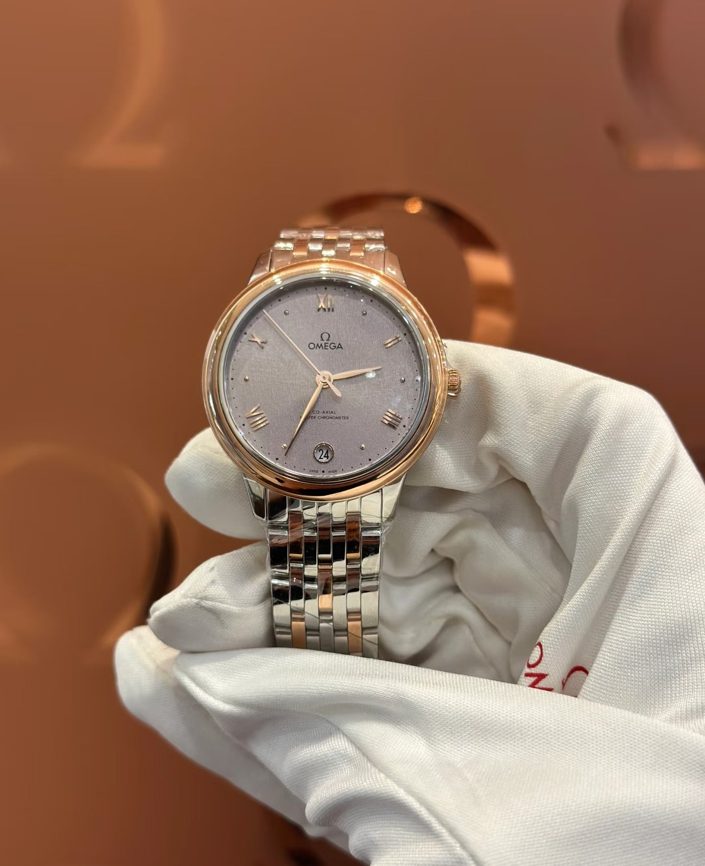 De Ville Prestige Ladies 34mm SS/RG Blue Dial VSF A8800