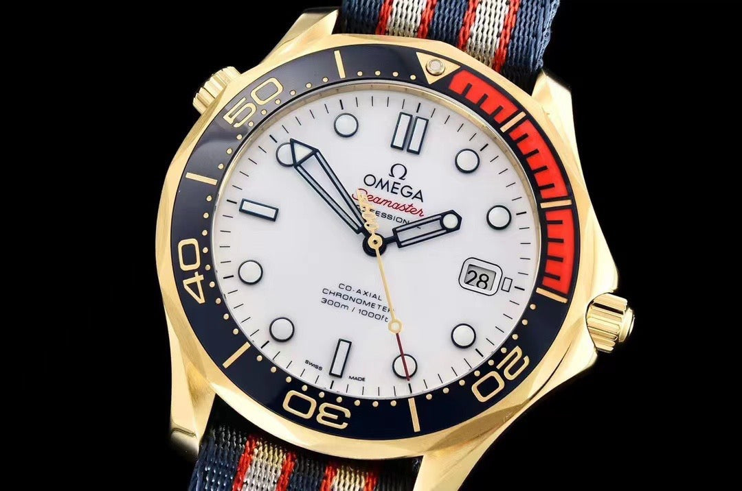 Omega - Seamaster Commander 007 YG/NY White MKF 1:1 A2824 Mod