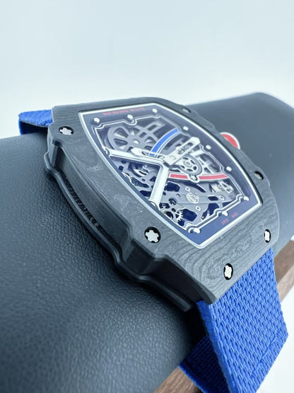 RM67-02 Black NTPT Skeleton Dial on Blue Elastic Strap UMI V2 CRMA7