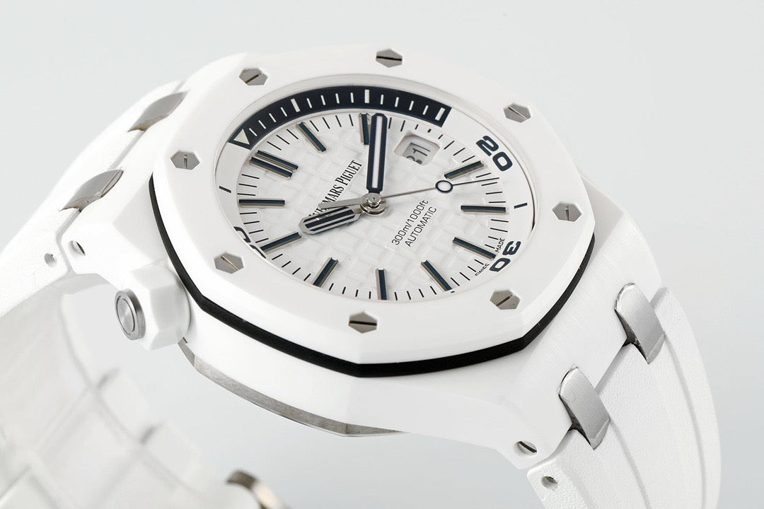 Royal Oak 15707CB 42mm White Ceramic/RU White Dial JF SA3120