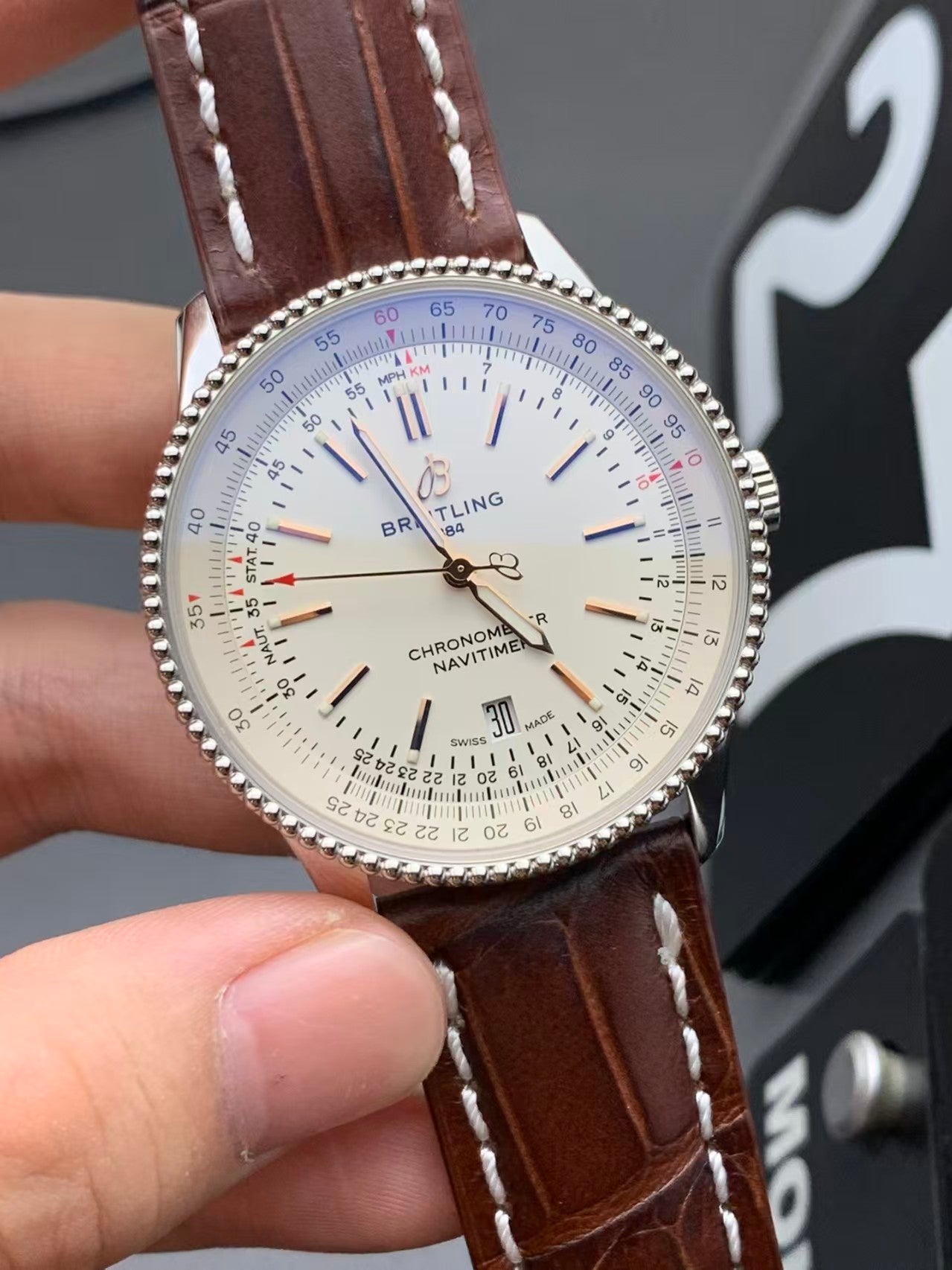 Navitimer 1 41mm Date RG SSLE CreamWht TF A2824