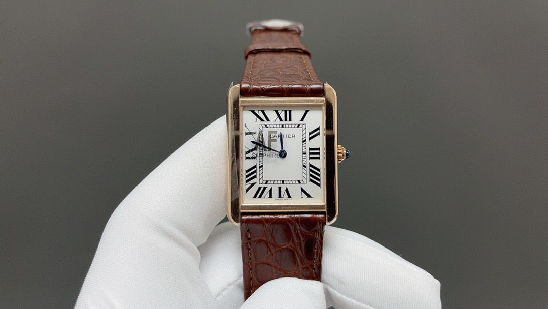 Tank Louis 25.5mm YG/LE Silver Dial AF Quartz