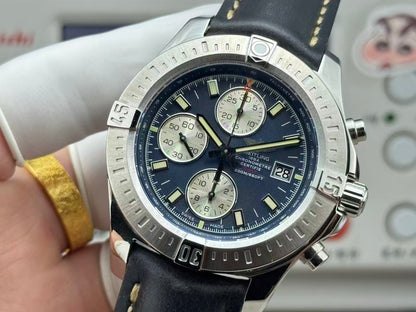 Breitling - Colt 44mm Chronograph Automatic SS/RU Blue/Stk A7750