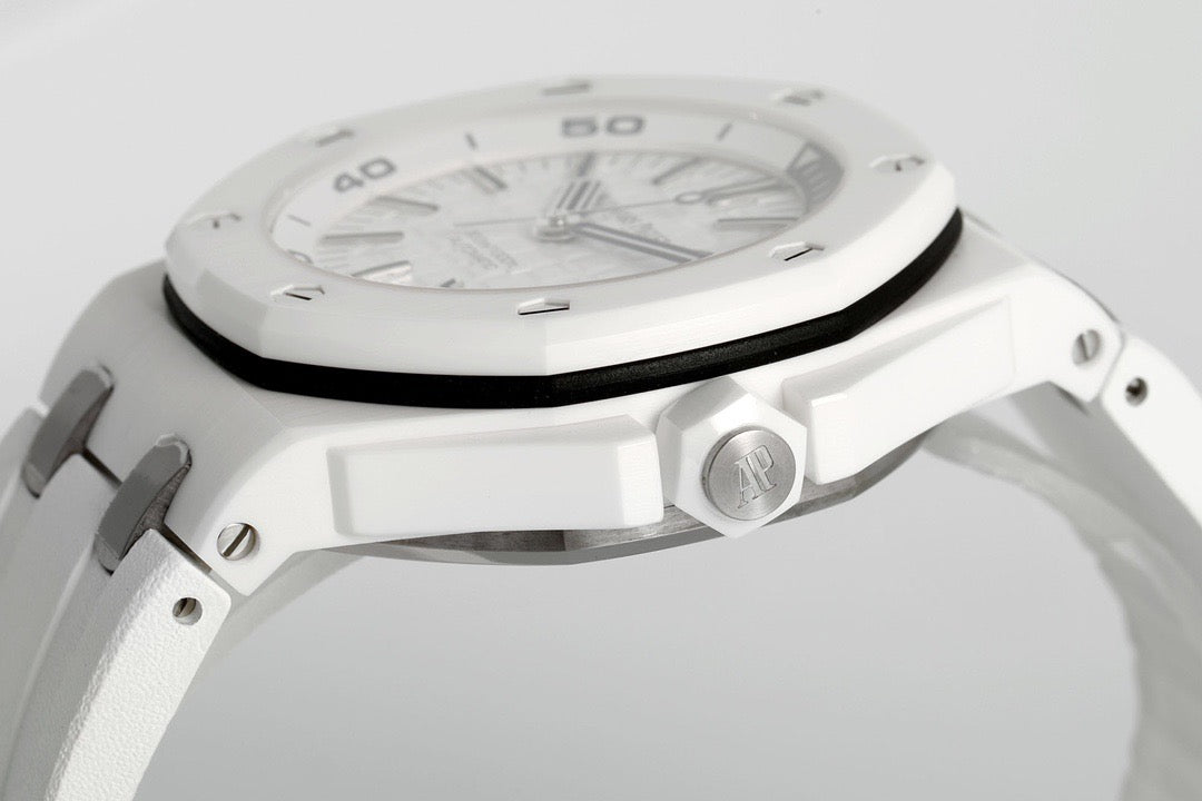Royal Oak 15707CB 42mm White Ceramic/RU White Dial JF SA3120