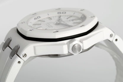 Royal Oak 15707CB 42mm White Ceramic/RU White Dial JF SA3120