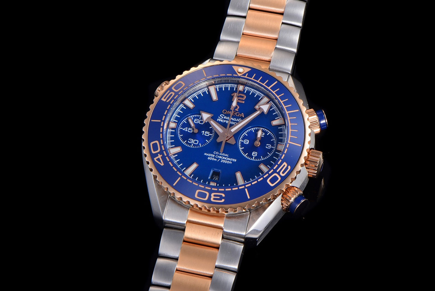 Planet Ocean 600m Chrono 45.5mm RG/SS Blue Dial VRF A9900