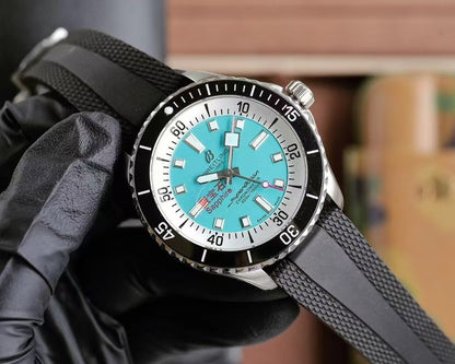Superocean 44mm Tiffany Blue Dial on Black Rubber Strap TF A2824