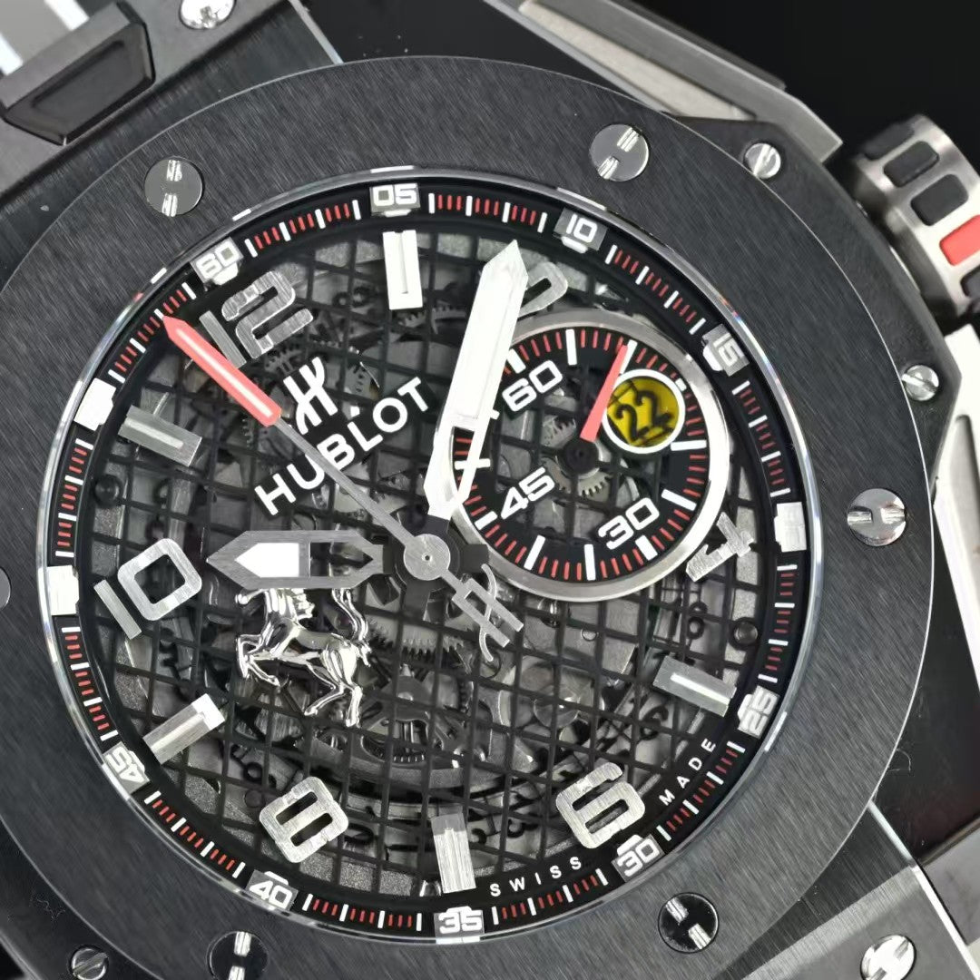 Big Bang Ferrari 45mm Ceramic/TI/RU Black Seketon Dail HBF HUB1241