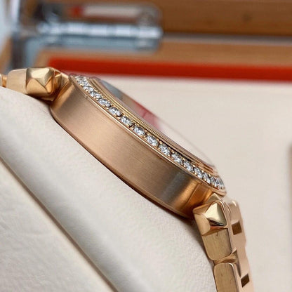 Pasha De Cartier Ladies 30mm Dia RG/RG White Dial AF Quartz