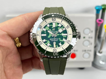 Superocean 46mm SS/RU Camouflage Green Dial BLF A2824