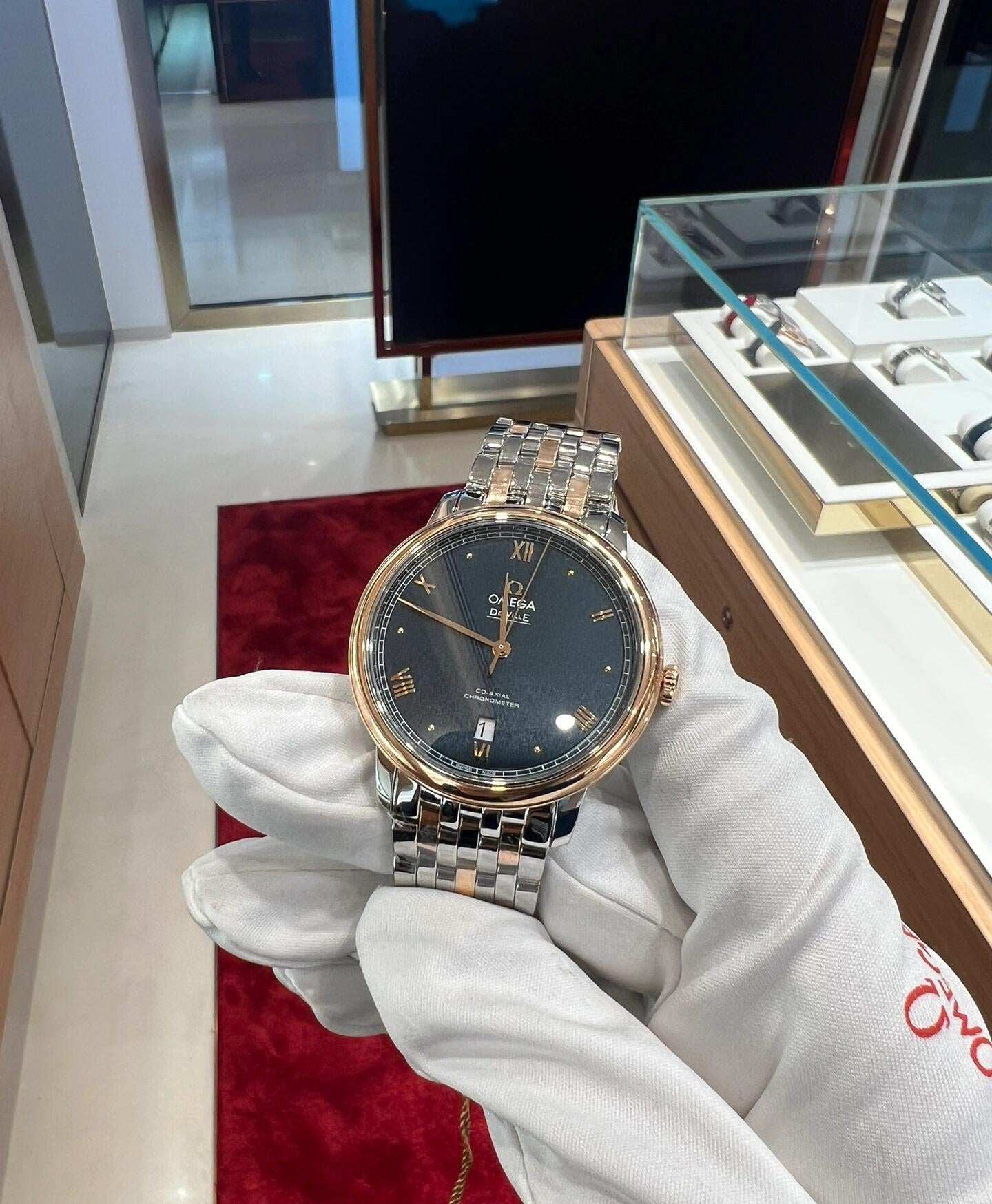 De Ville Prestige Ladies 34mm SS/RG Blue Dial VSF A8800