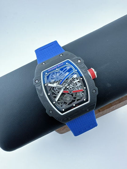 RM67-02 Black NTPT Skeleton Dial on Blue Elastic Strap UMI V2 CRMA7