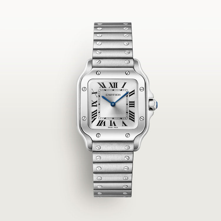 Santos De Cartier 27mm SS/SS Silver Dial 8848F Quartz