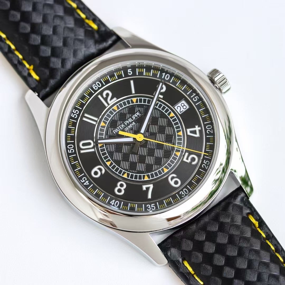 Calatrava 6007 40mm SS/LE Black/Yellow PPF 330SC