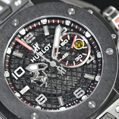 Big Bang Ferrari 45mm Ceramic/TI/RU Black Seketon Dail HBF HUB1241