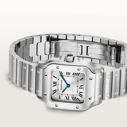Santos De Cartier 27mm SS/SS Silver Dial 8848F Quartz