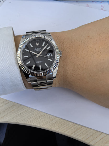 Datejust 126334 41mm Jus SS/SS Black/Stk RGF JH3235 (Weighted Approx.131g) (Free Sprung)