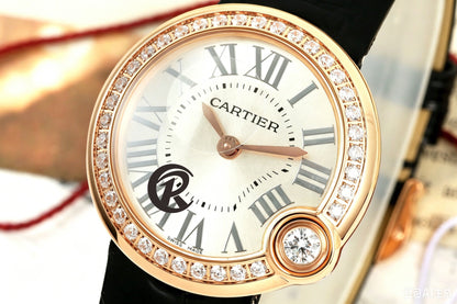 Ballon Blanc Ladies 30mm Black Dia RG/LE Silver Dial AF Quartz