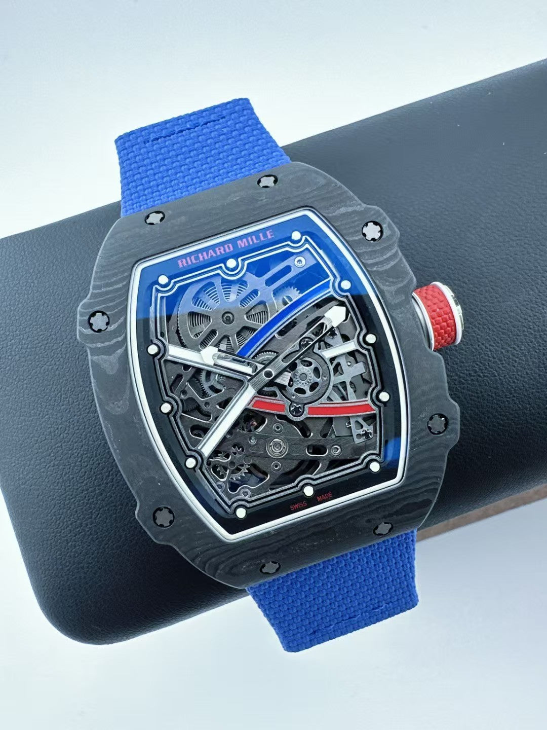 RM67-02 Black NTPT Skeleton Dial on Blue Elastic Strap UMI V2 CRMA7